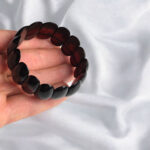 Elastic Cherry Amber Bangle Bracelet - Image 3
