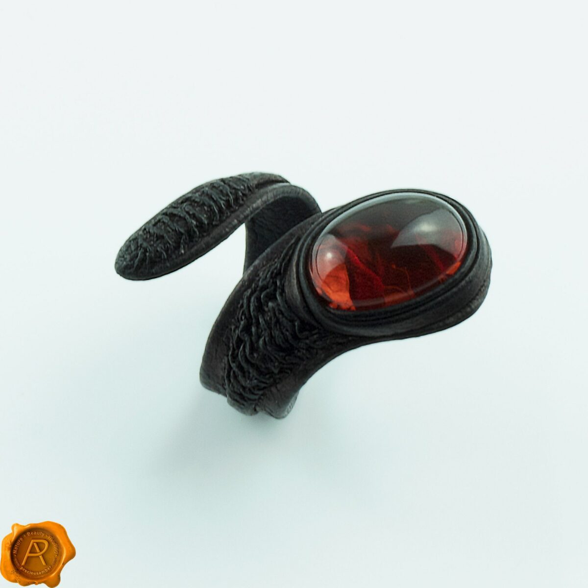 Amber Leather Ring - Image 4