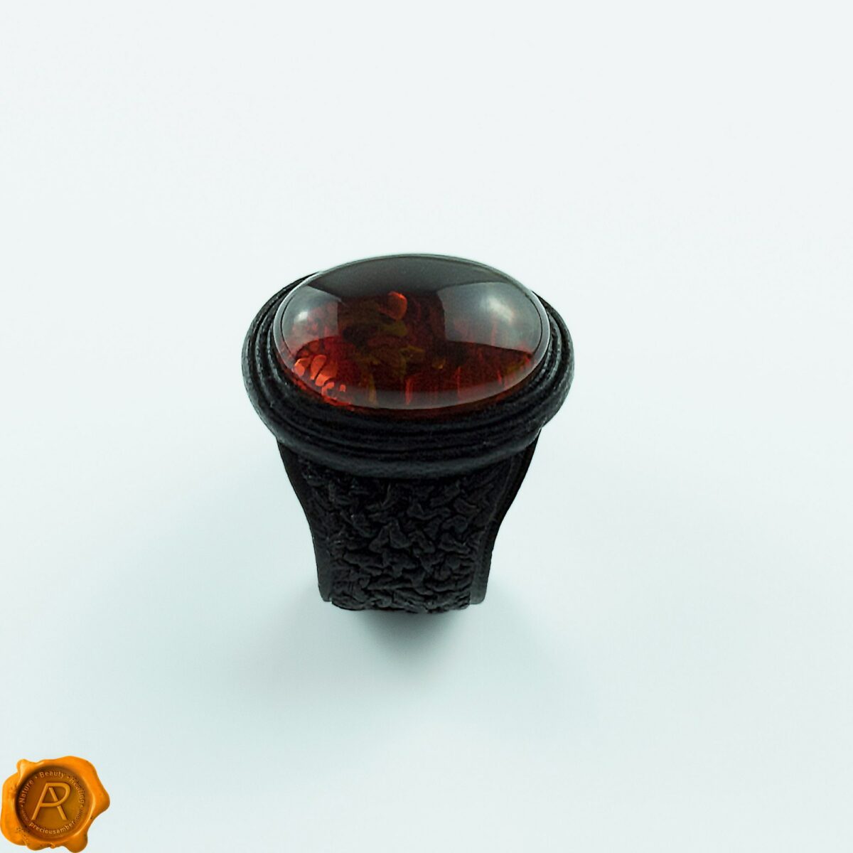Amber Leather Ring - Image 2