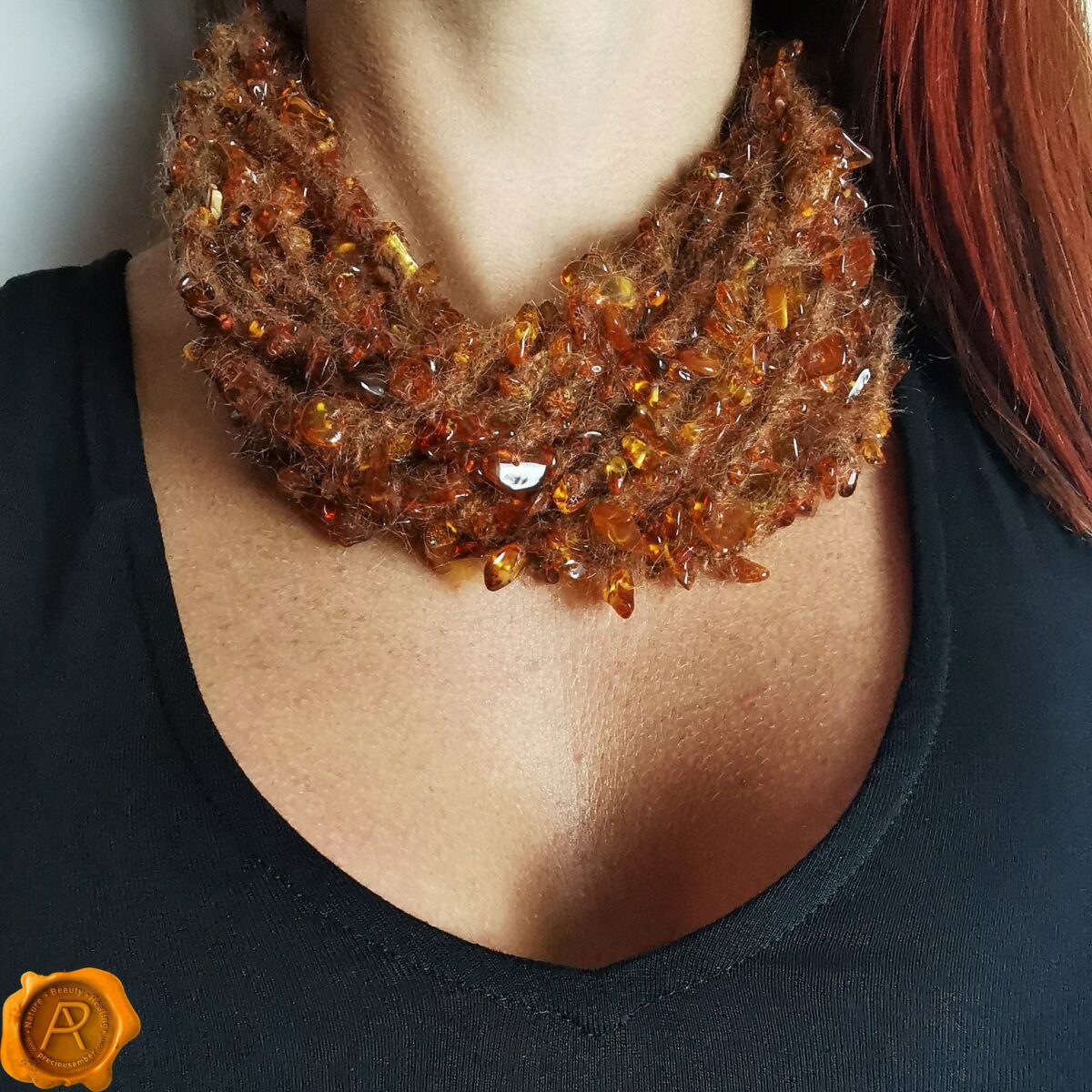 Mohair Wool Amber Necklace - Image 3