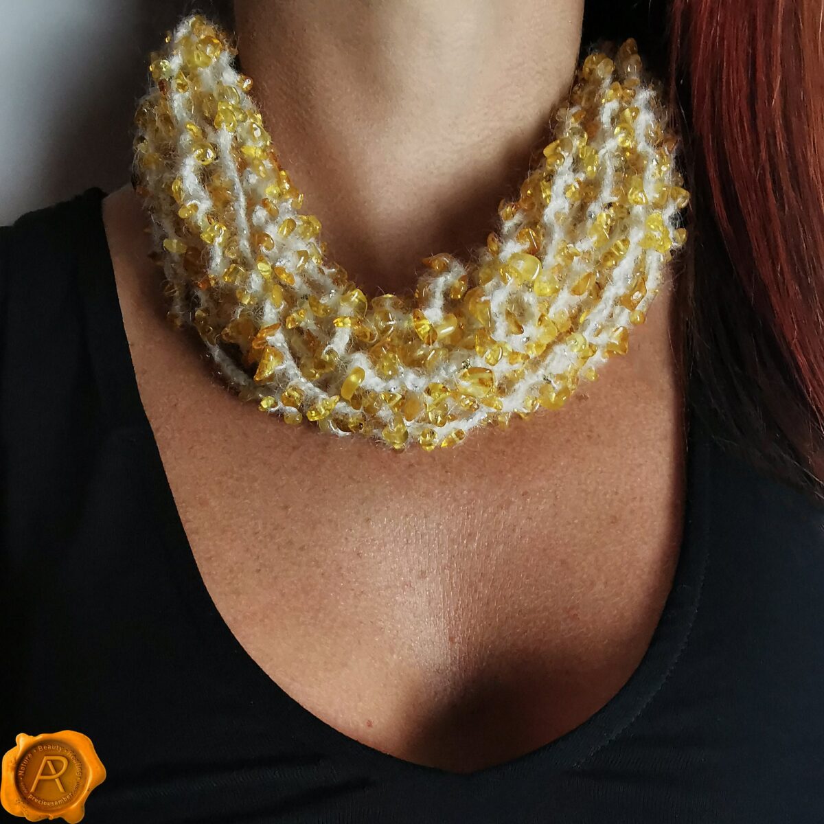 Mohair Wool Amber Necklace Mohair Wool Amber Necklace - Image 4