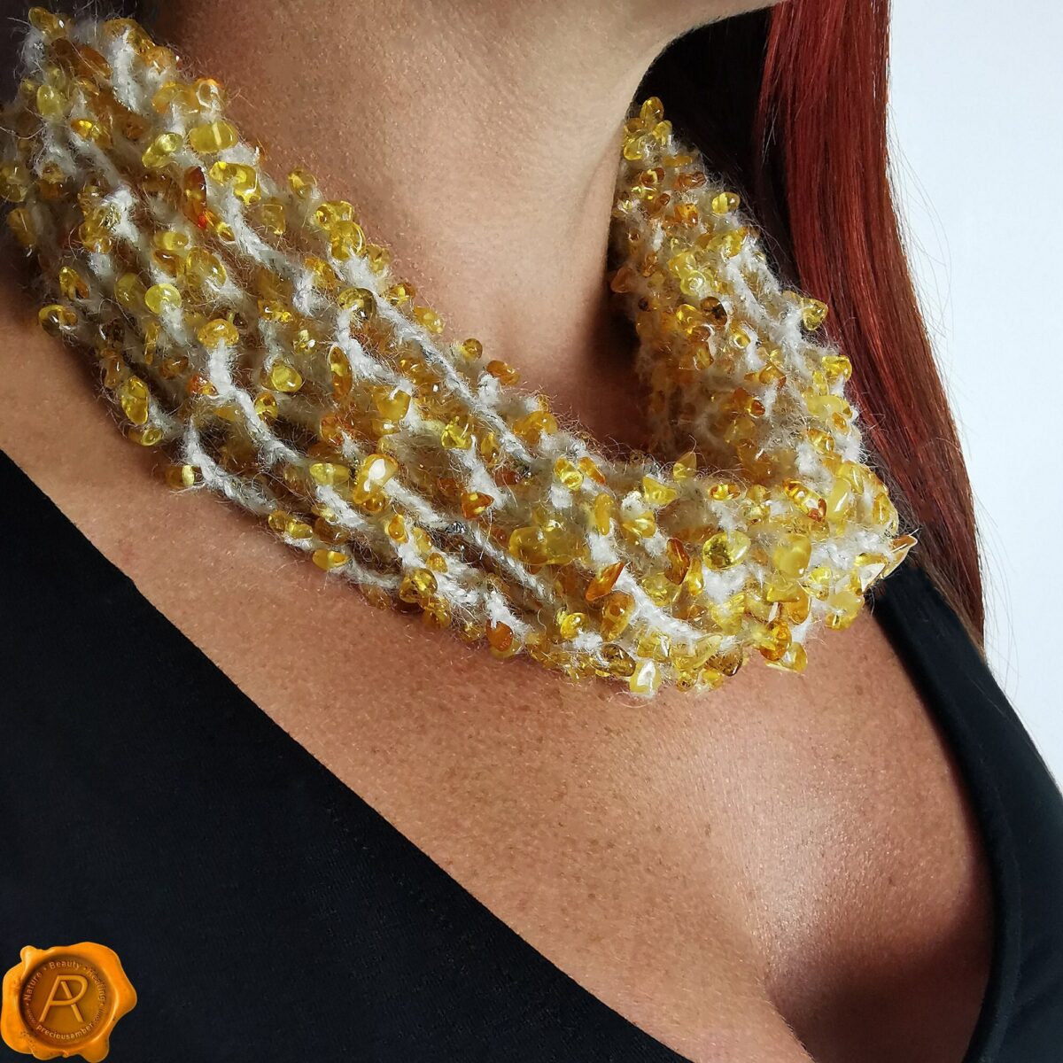 Mohair Wool Amber Necklace Mohair Wool Amber Necklace - Image 2