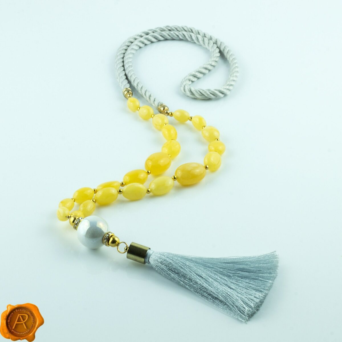 Amber Tassel Necklace - Image 1