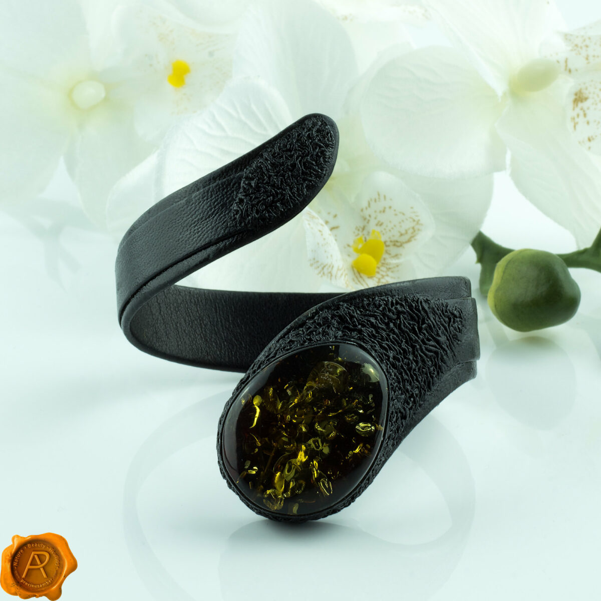 Amber Leather Bracelet - Image 3