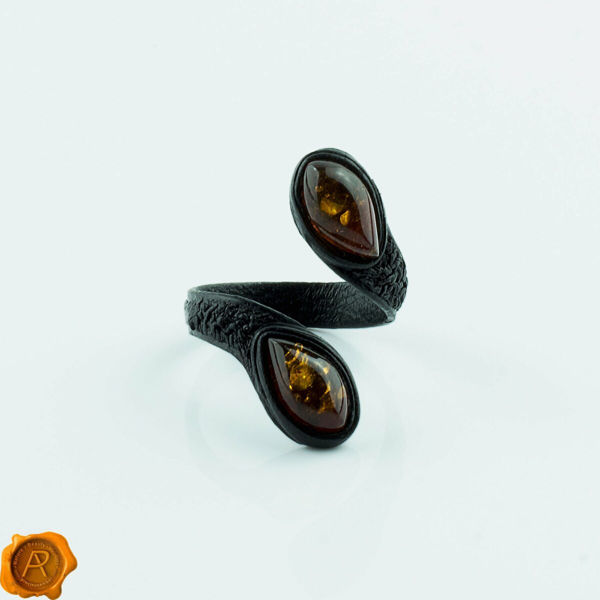 Amber Leather Ring - Image 3
