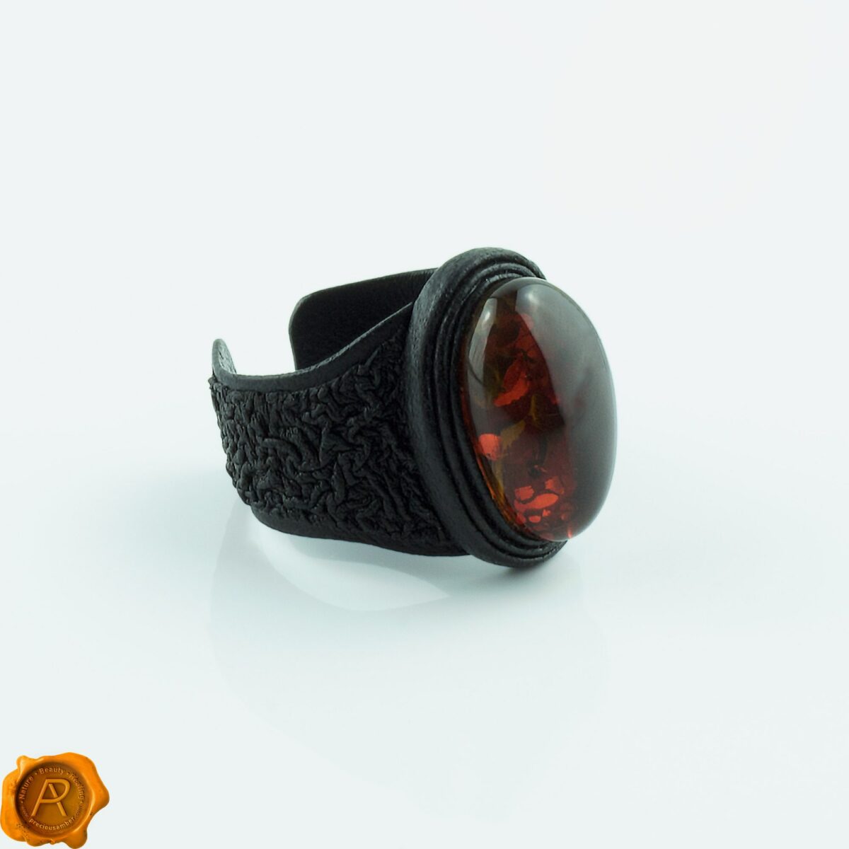 Amber Leather Ring - Image 4
