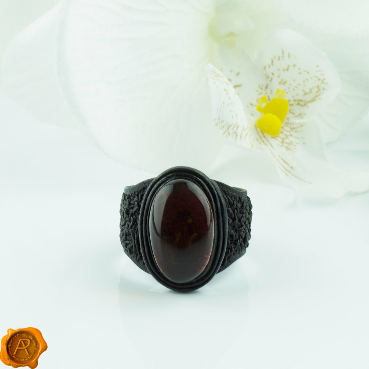 Amber Leather Ring - Image 5