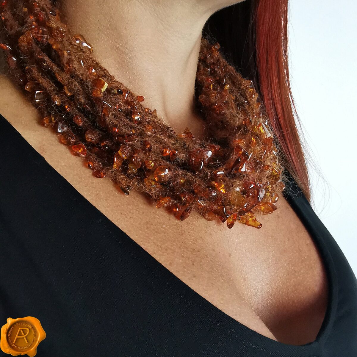 Mohair Wool Amber Necklace - Image 2