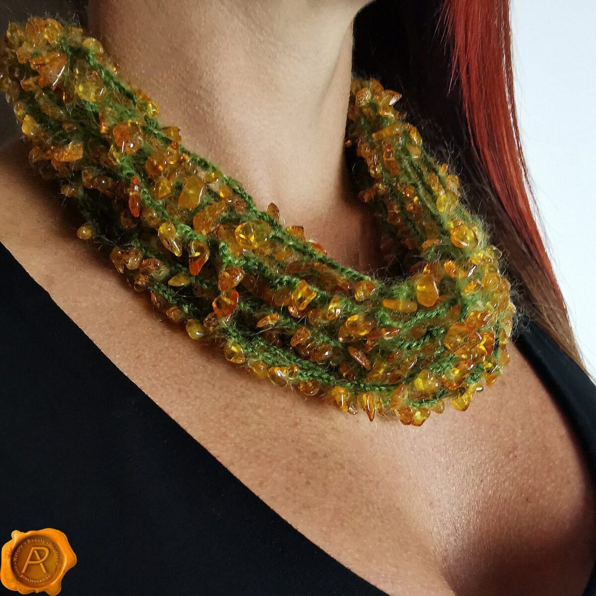 Mohair Wool Amber Necklace - Image 2