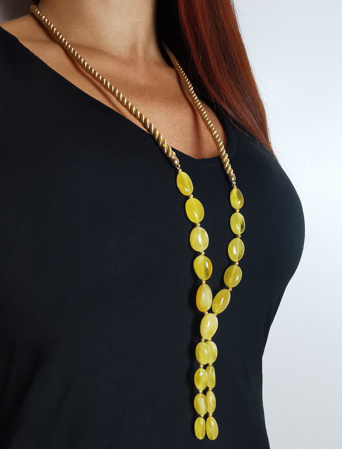 Amber Tassel Necklace - Image 2
