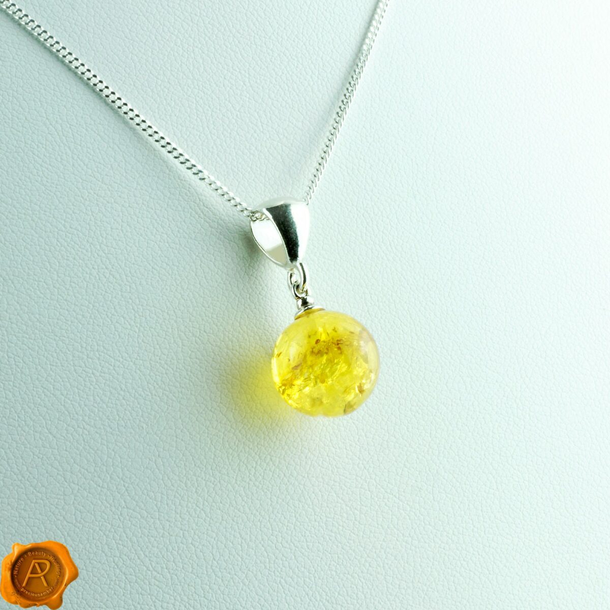 Dainty Lemon Amber Sphere - Image 3