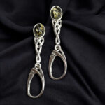 Celtic Green Amber Earrings - Image 2