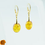 Amber Olive Gold Earrings - Image 3