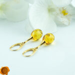 Amber Olive Gold Earrings - Image 2