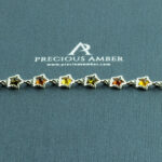 Silver Star Multicolor Amber Bracelet - Image 2