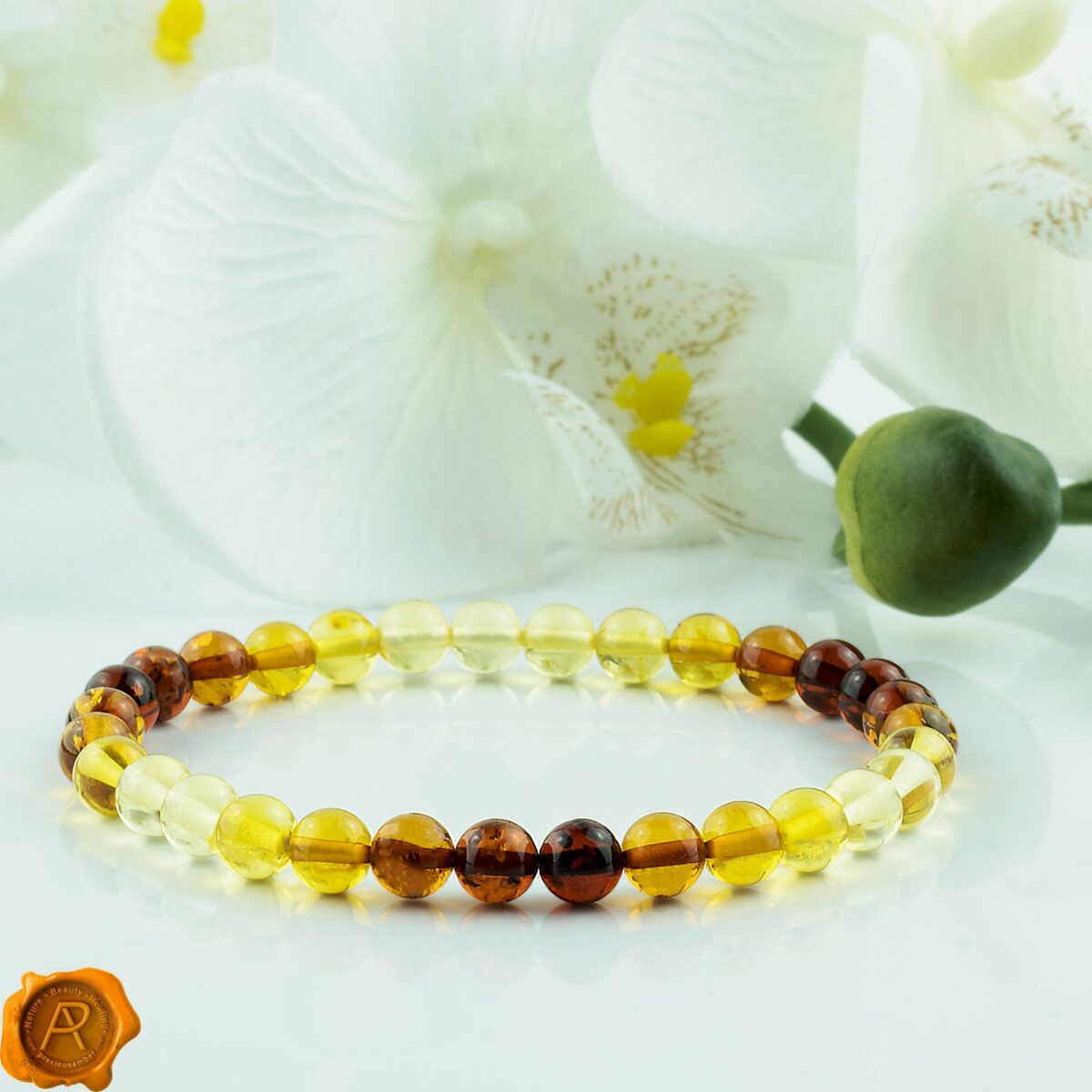 Amber Rainbow Bracelet 6mm - Image 2