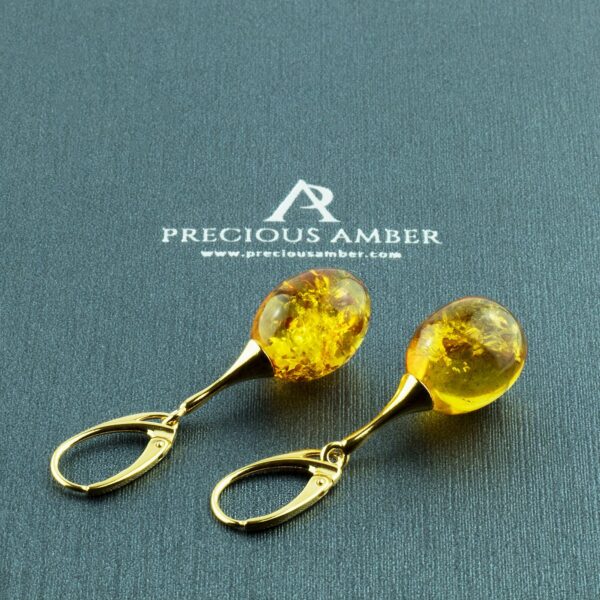 Amber Olive Gold Earrings