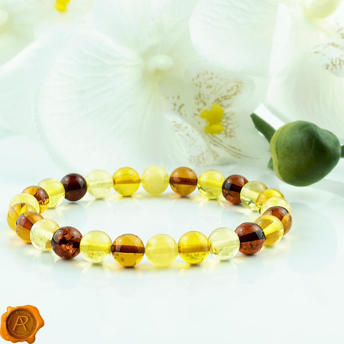 Amber Rainbow Bracelet 8mm - Image 2