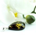 Green Amber Teardrop Pendant