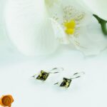 Dainty Green Amber Earrings - Image 2