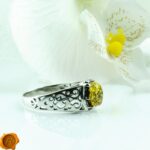 Unisex Green Amber Ring - Image 3