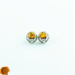 Subtle Cognac Amber Studs - Image 3