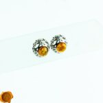 Subtle Cognac Amber Studs - Image 2
