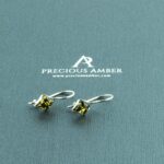 Dainty Green Amber Earrings