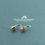 Dainty Cognac Amber Earrings