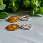 Luxurious Natural Baltic Amber Earrings Silver, Faceted Teardrop Small Large Gemstone Honey Drop Classic Real Amber Jewellery Gift Women