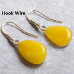 Butterscotch Amber Earrings Tiny Gemstone Teardrop Small Natural Real Yellow Baltic Amber Drop Silver, Everyday Jewelry Earrings Gift Women