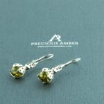 Ladybird Green Amber Earrings