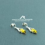 Green Amber Earrings