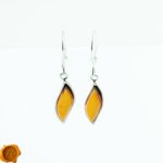 Classic Amber Silver Earrings - Image 3