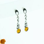 Celtic Cognac Amber Earrings - Image 3