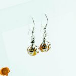Ladybird Honey Amber Silver Earrings - Image 4