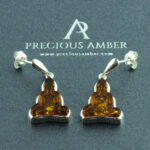 Amber Buddha Earrings