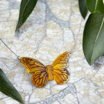 CARVED Natural Baltic Amber Butterfly Pendant Necklace Silver, Large Drop Teardrop Charm Gemstone Gift, Butterfly Lover Gifts Jewelry Women