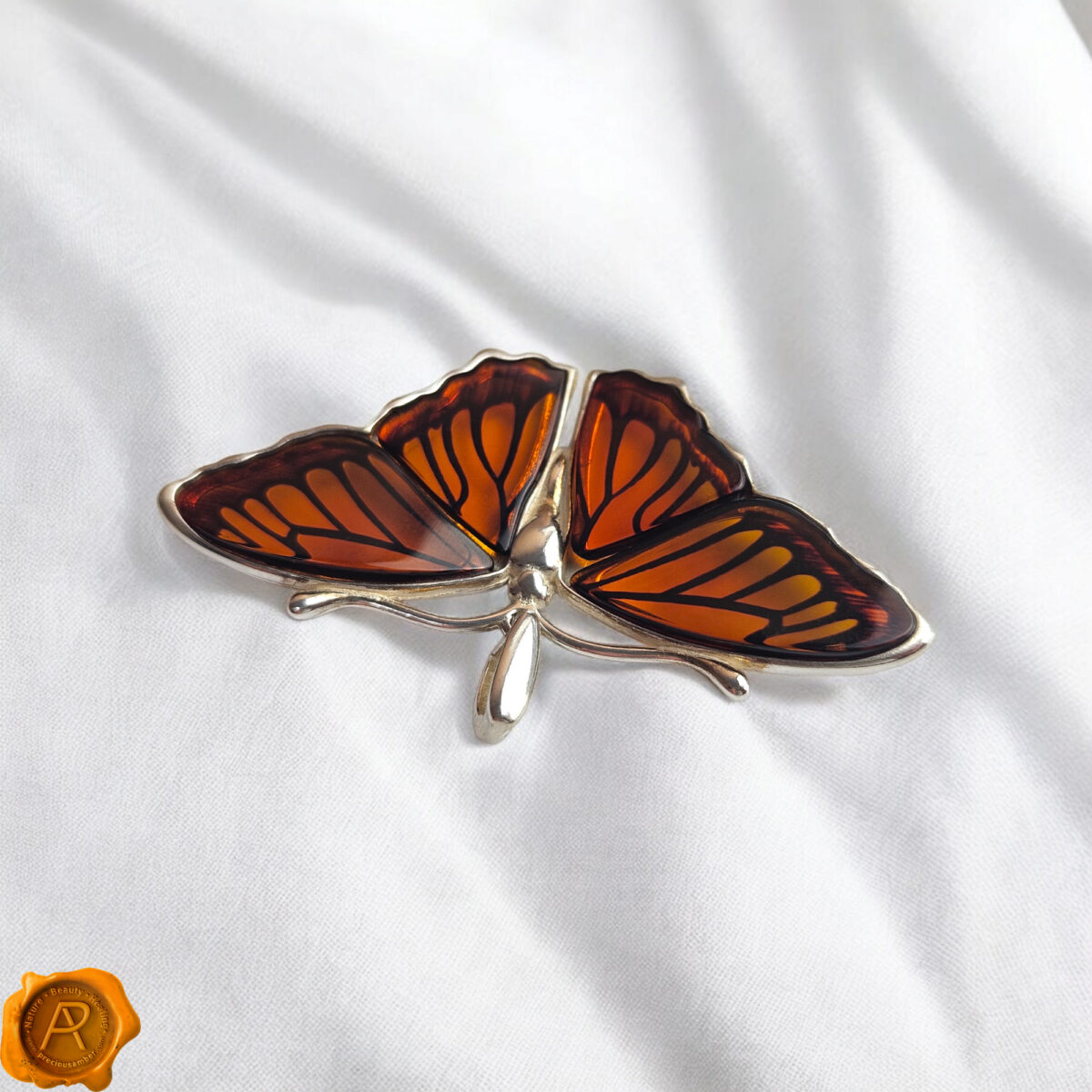 Butterfly Sterling Silver Pendant Necklace Baltic Amber Drop Large Teardrop Charm Gemstone Gold Gift Butterfly Art Lover Gifts Jewelry Women