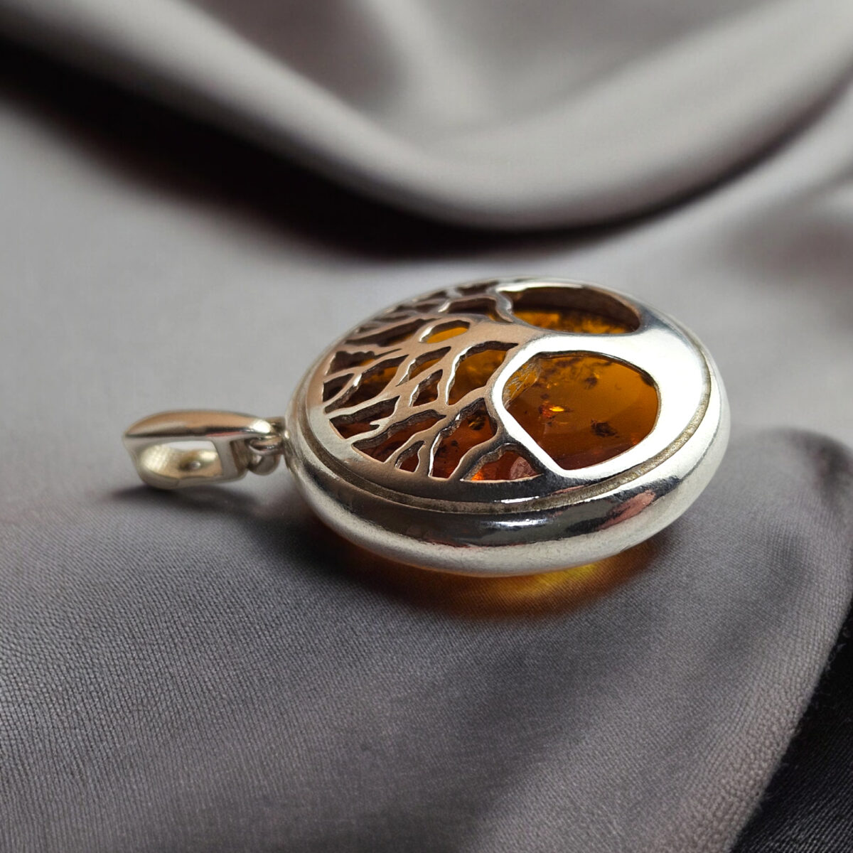 Amber Tree of Life Silver Pendant - Image 7
