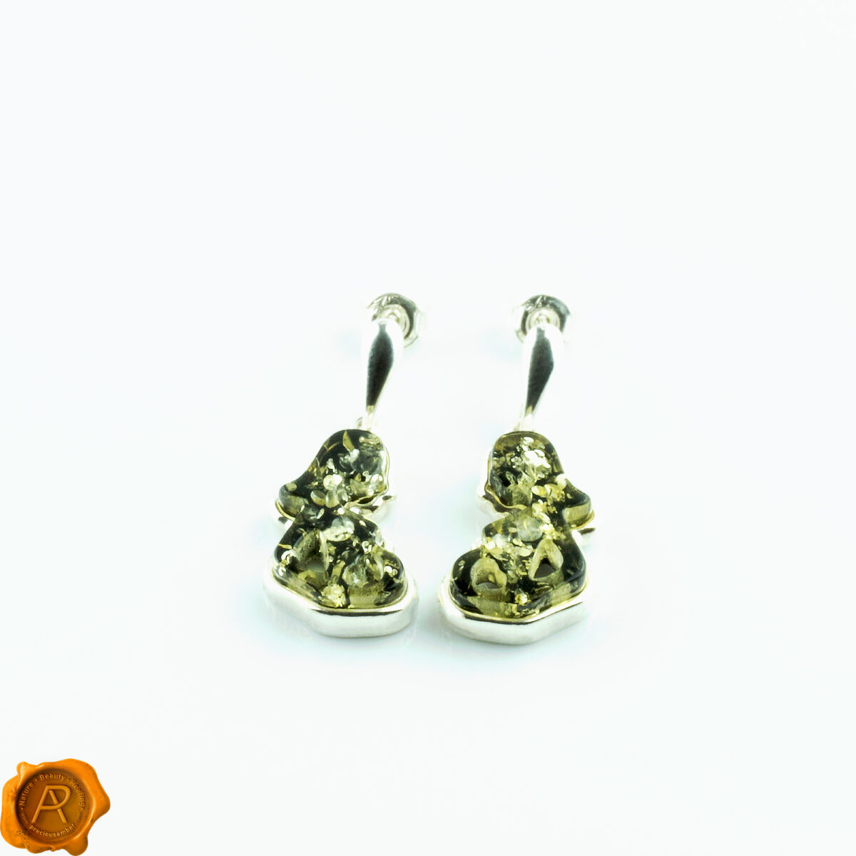 Motherhood Green Amber Earrings - Image 3
