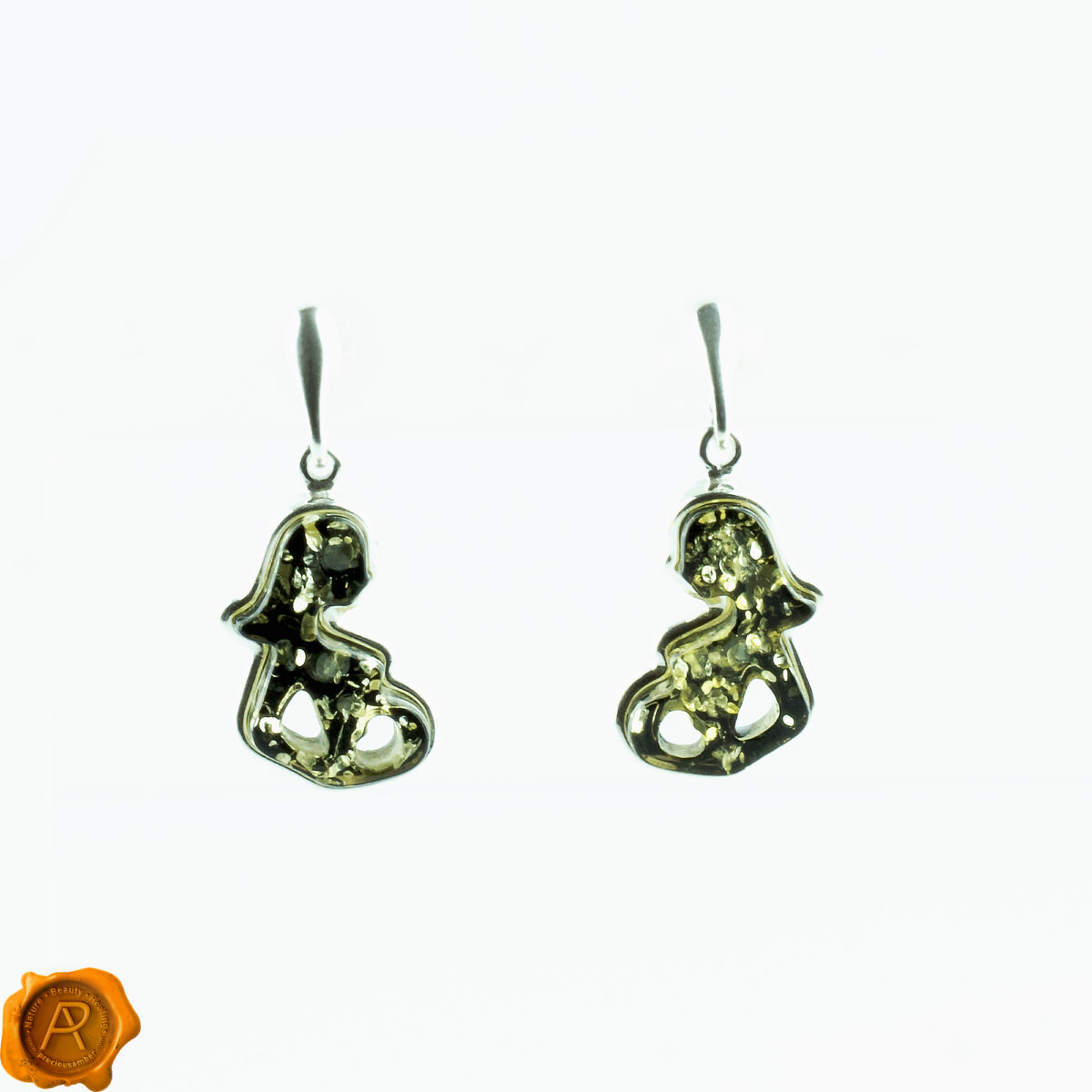 Motherhood Green Amber Earrings - Image 2