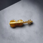 Baltic Amber Violin Pendant Gold Necklace, Musician Gift, Violin Player Jewellery, Music Teacher Gifts