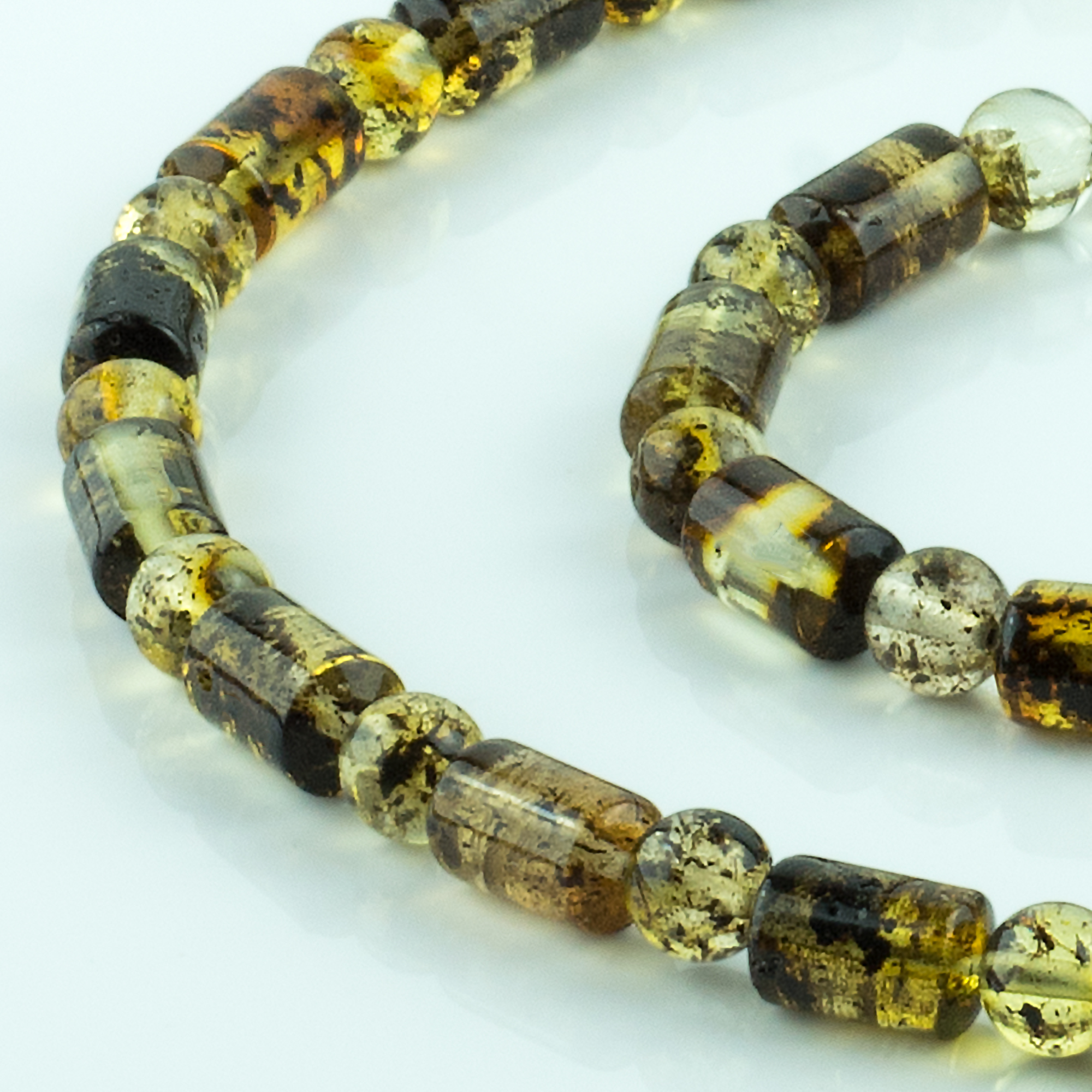 Green amber necklace Amber Judaica