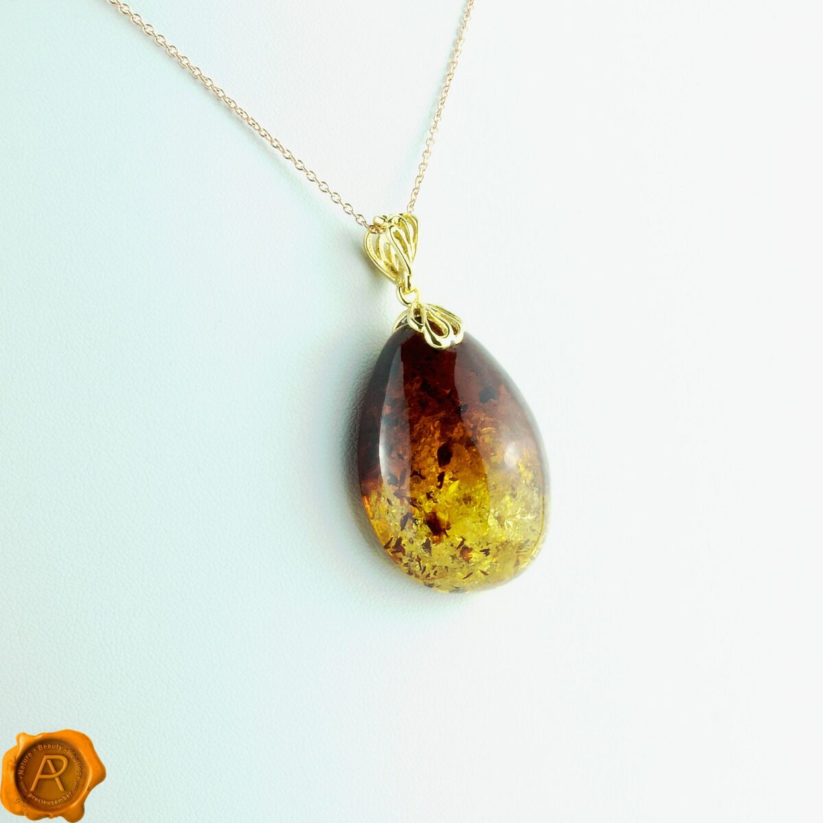 Luxurious Amber Gold Teardrop - Image 3