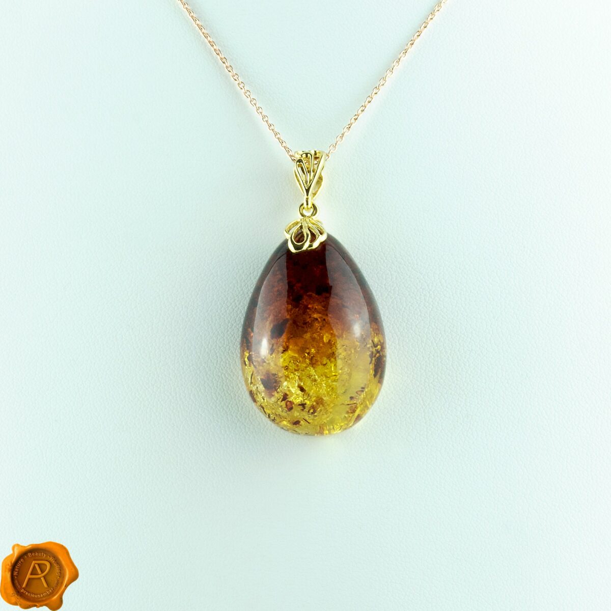 Luxurious Amber Gold Teardrop - Image 4
