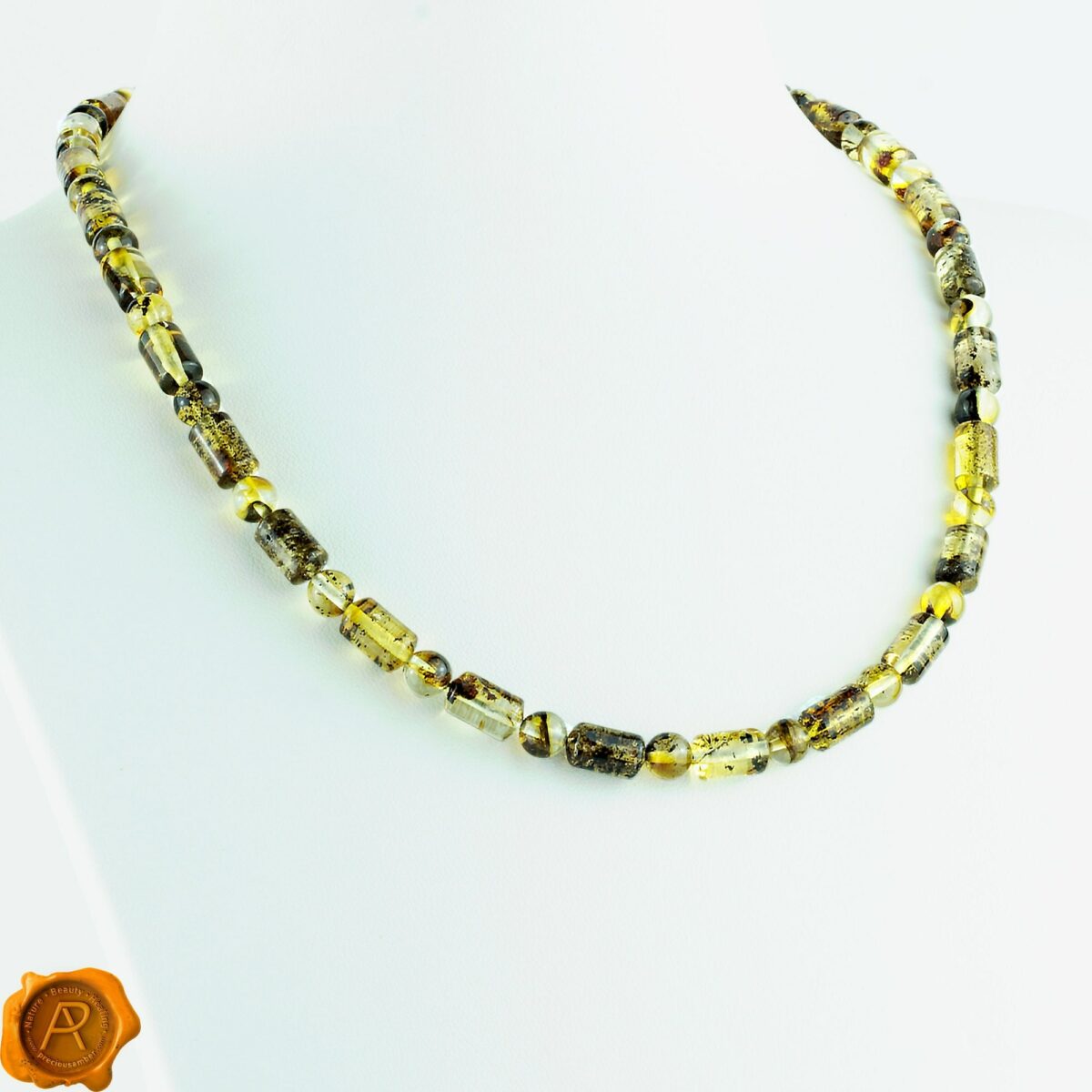 Green Amber Unisex Necklace - Image 1