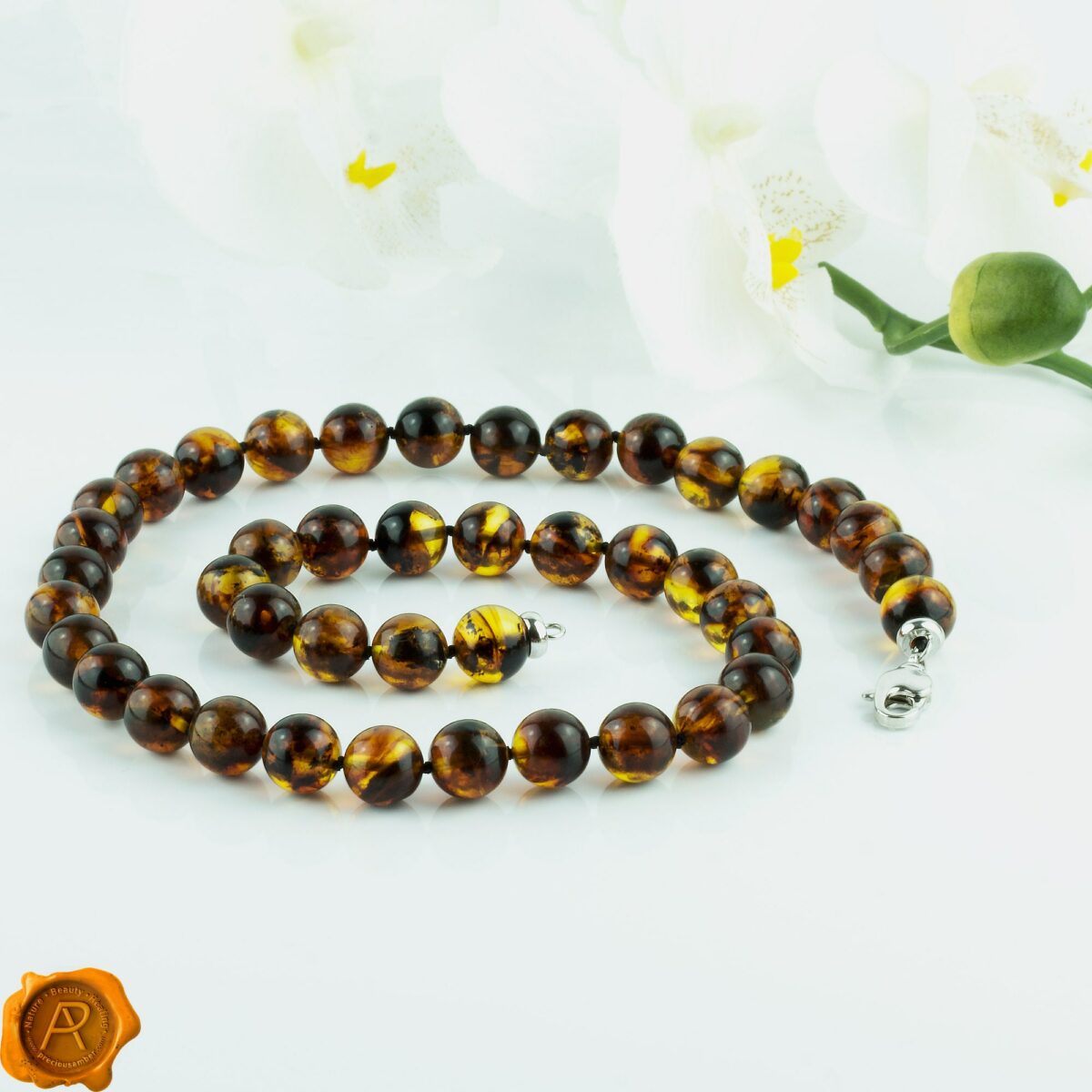 Earthy Cognac Amber Necklace - Image 4