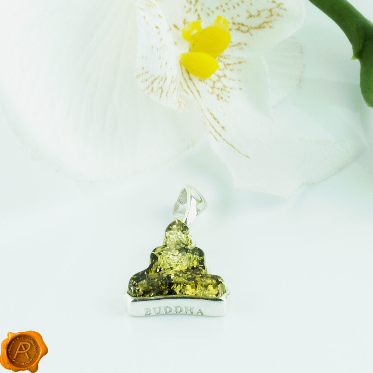 Amber Buddha Pendant - Image 1