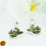 Green Amber Swallow Earrings - Image 2